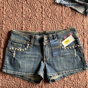Studded Jean shorts